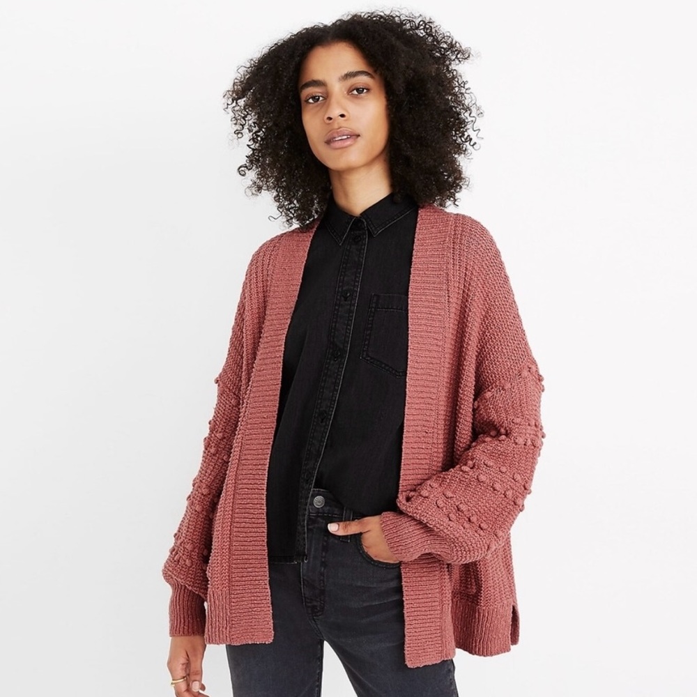 Madewell Bobble Cardigan Sweater - vintage quartz